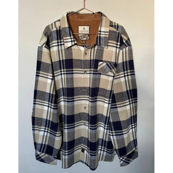 Buck Camp Legendary Whitetails Mens Button Down Flannel Shirt Blue Sz 3XL - Picture 9 of 9